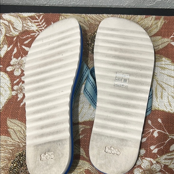Coach Blue and Black Flip-Flops - Picture 2 of 6
